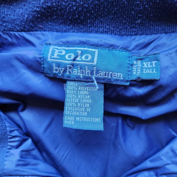 Polo Ralph Lauren Windbreaker Hooded Jacket Rip-Knit Collar Vented Zip-Up Navy - Picture 10 of 12